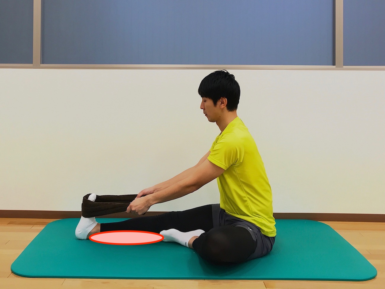 タオルを使ったふくらはぎのストレッチで伸びる場所