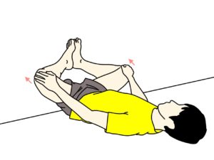 壁を使って行う内もも(内転筋)のストレッチの方法