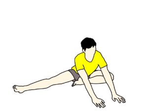 床に座って行う内ももの筋肉（内転筋群）のストレッチの方法