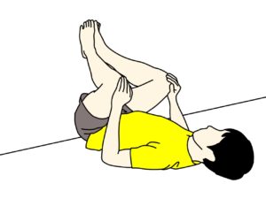 壁を使って行う内もも(内転筋)のストレッチの方法
