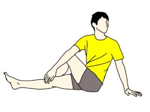 床に座った姿勢で行うお尻（大殿筋）〜腰の筋肉のストレッチ