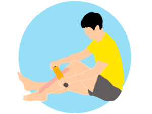 マッサージローラー（フォームローラー）でスネ（前脛骨筋）の筋肉をほぐす方法