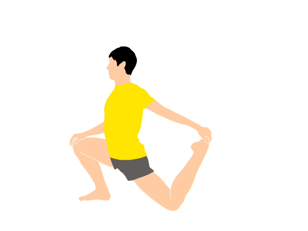 腸腰筋と大腿直筋のストレッチの動作が柔らかくなっていくイメージ