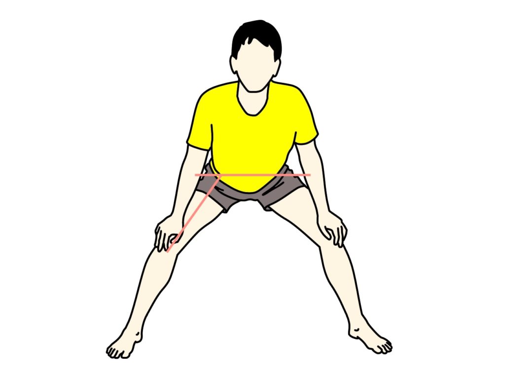 伸脚姿勢で行う内ももの筋肉 内転筋 のストレッチ