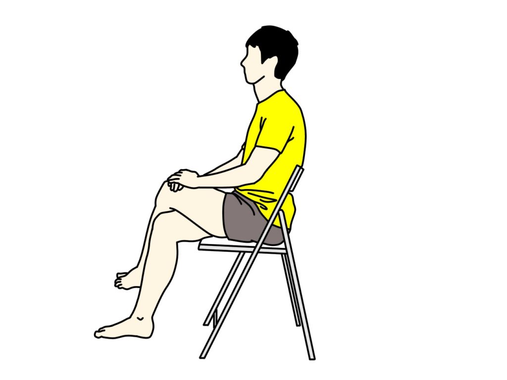 椅子に座って行う腰〜お尻(大殿筋)のストレッチの方法