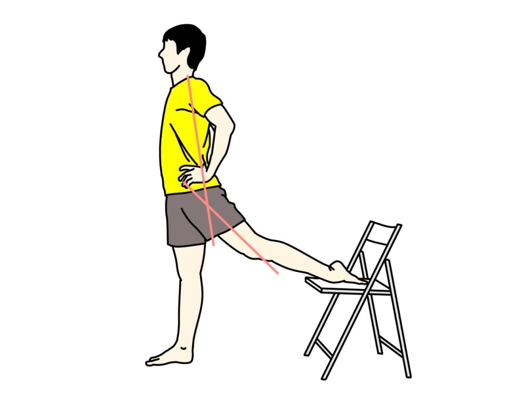 椅子を使って行う骨盤前〜もも前（腸腰筋・大腿直筋）のストレッチ
