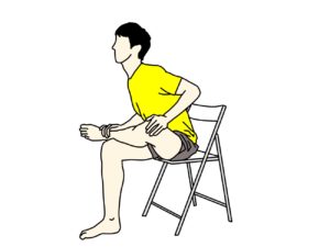 椅子に座って行うお尻（大殿筋）の筋肉のストレッチの方法