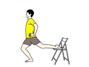 椅子を使って行う腸腰筋・大腿直筋のストレッチ