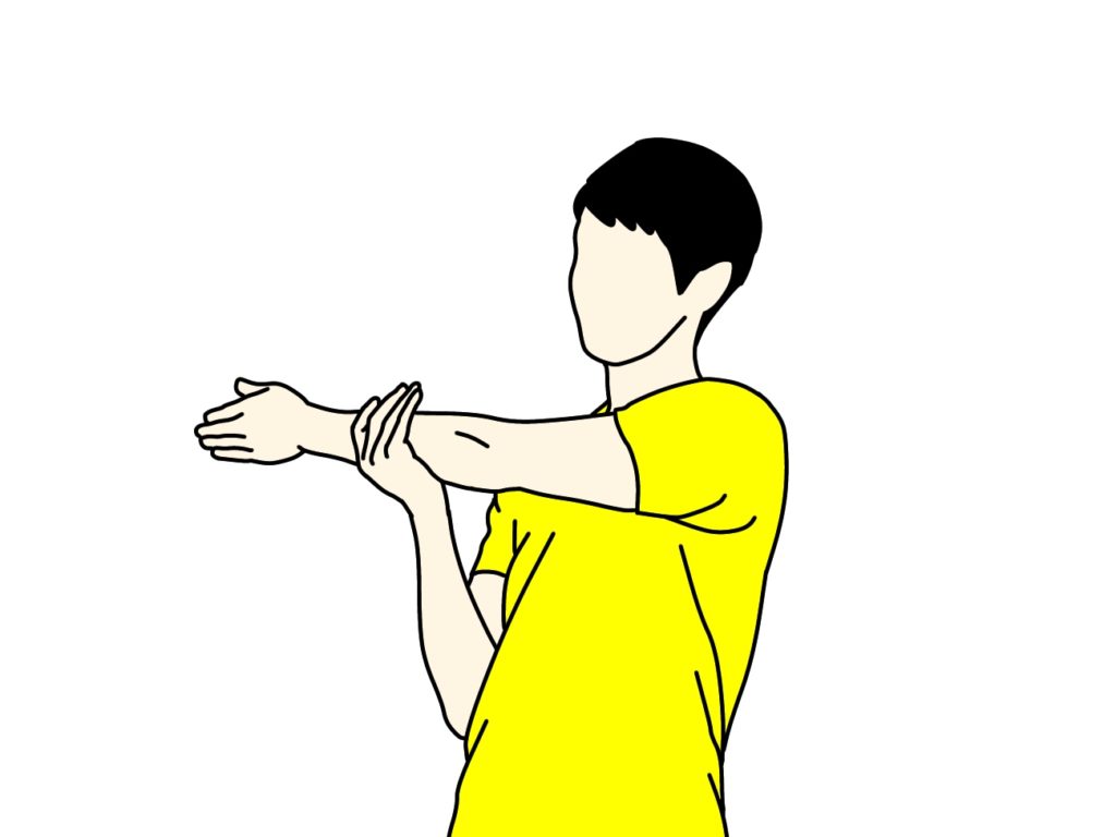 肩の後ろの筋肉（三角筋後部）のストレッチの方法