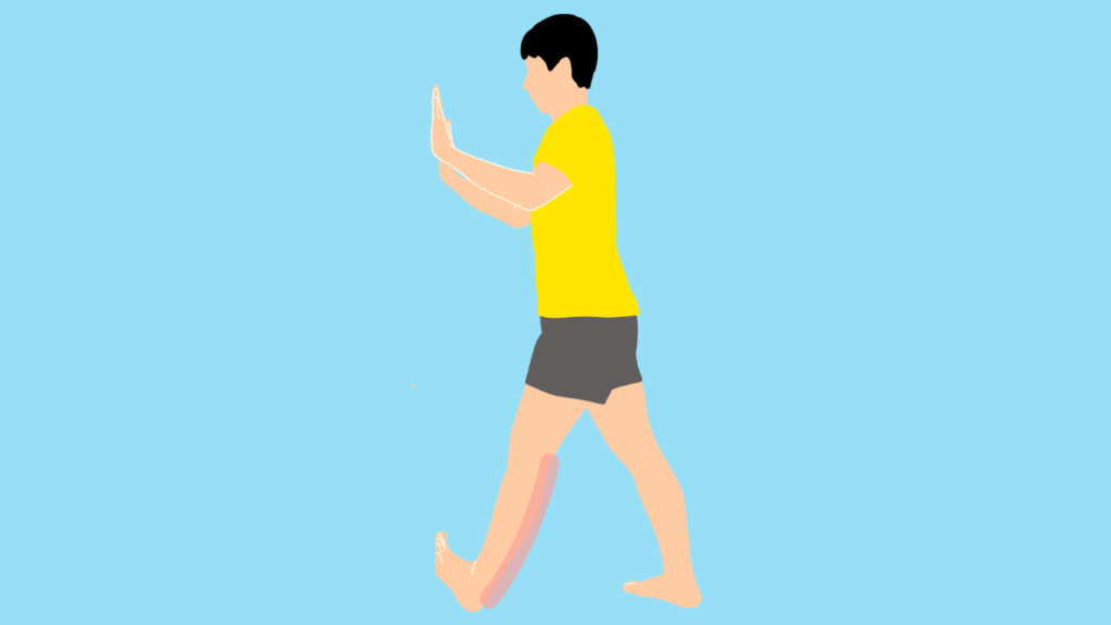 壁を使ったふくらはぎ(下腿三頭筋)のストレッチ