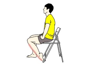 足の甲〜スネの筋肉（前脛骨筋）のストレッチで伸びる場所