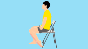 椅子に座りながらできる足の甲〜スネのストレッチの方法