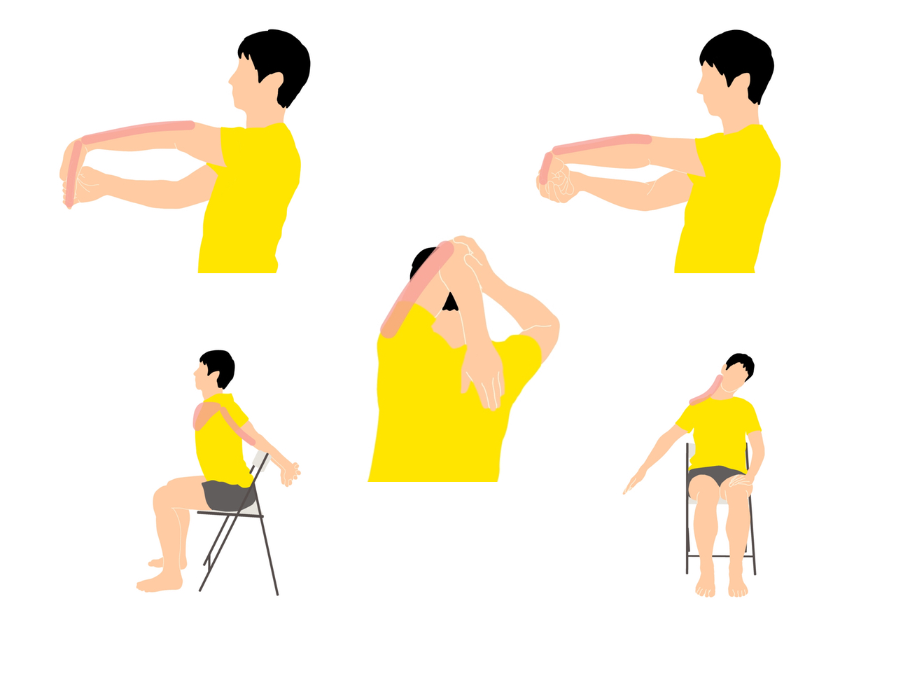 腱鞘炎を予防するための腕と手首のストレッチプログラム 5種目