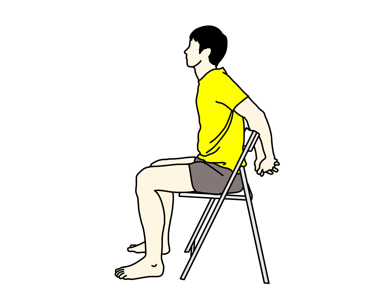 デスクワークの合間におすすめ。椅子に座りながらできる胸(大胸筋)と腕(上腕二頭筋)のストレッチ デスクワークの合間におすすめ。椅子に座りながらできる胸(大胸筋)と腕(上腕二頭筋)のストレッチ