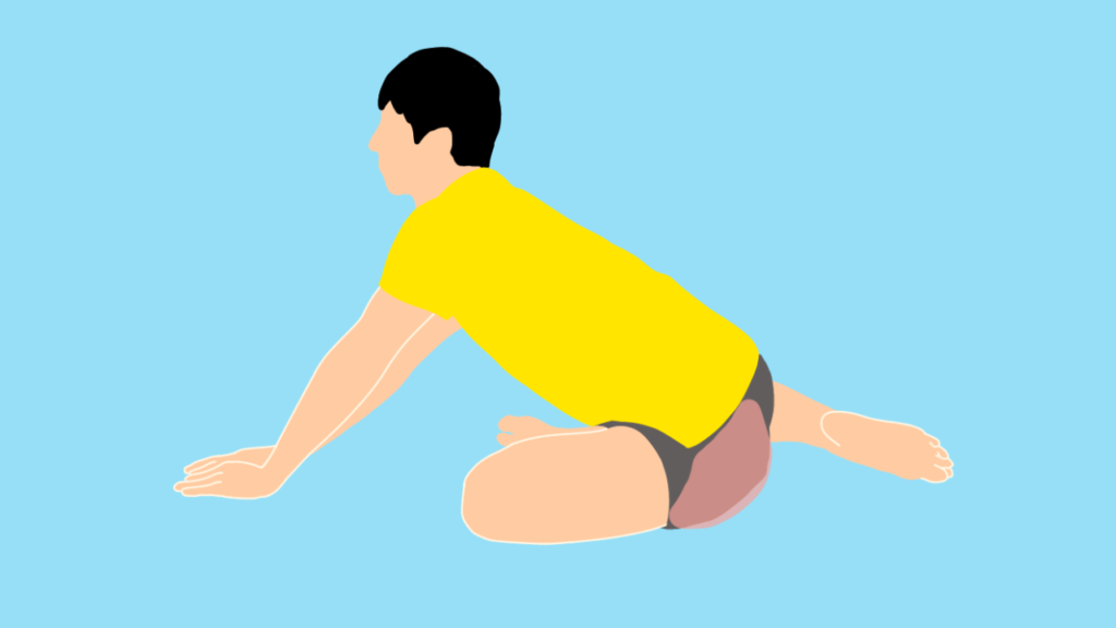 片脚アグラ姿勢で行うお尻(大殿筋)のストレッチ