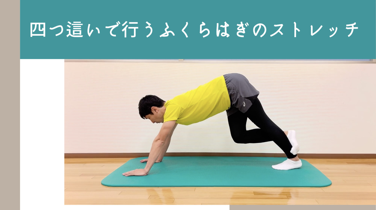 「四つ這いで行うふくらはぎのストレッチ」動画