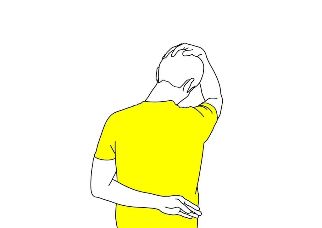 首〜肩（僧帽筋上部）のストレッチの方法