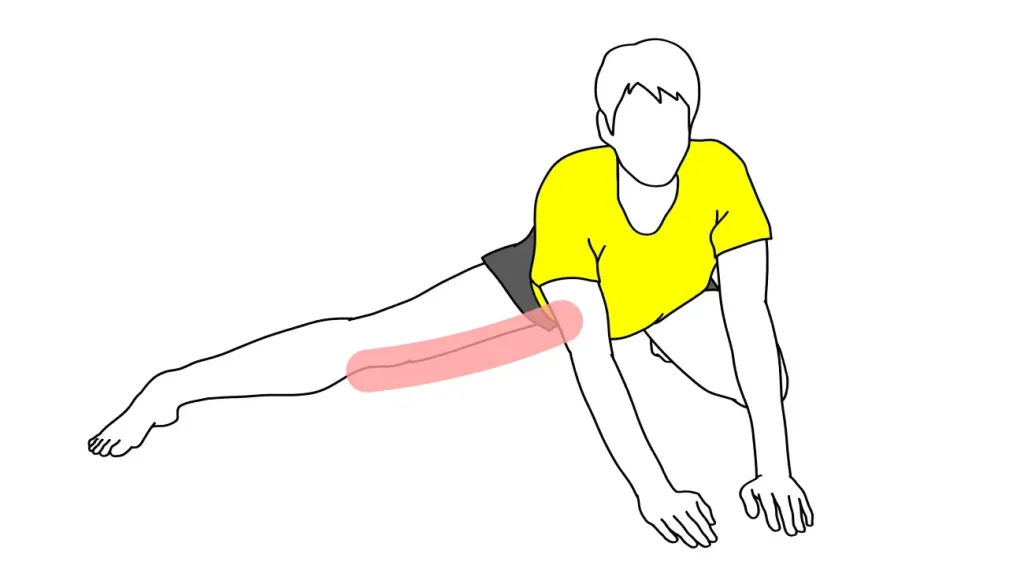 膝立ち姿勢で行う内もも（内転筋）のストレッチの方法