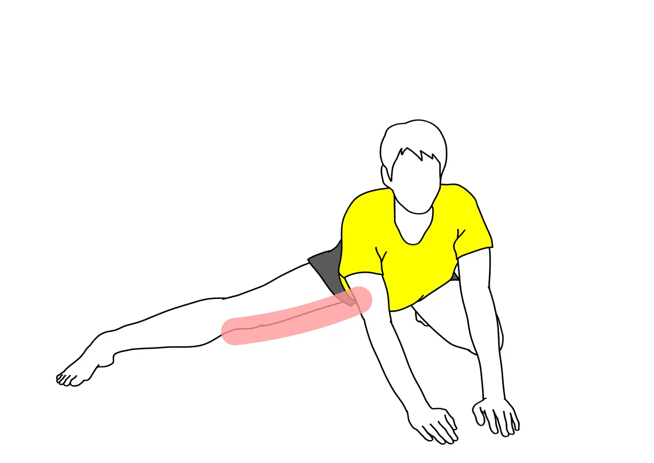 膝立ち姿勢で行う内もも（内転筋）のストレッチの方法
