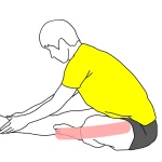 床に座って行うもも裏（ハムストリングス）のストレッチ