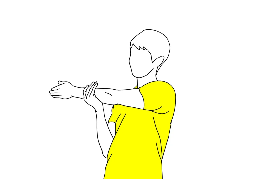 肩（三角筋後部）のストレッチの方法