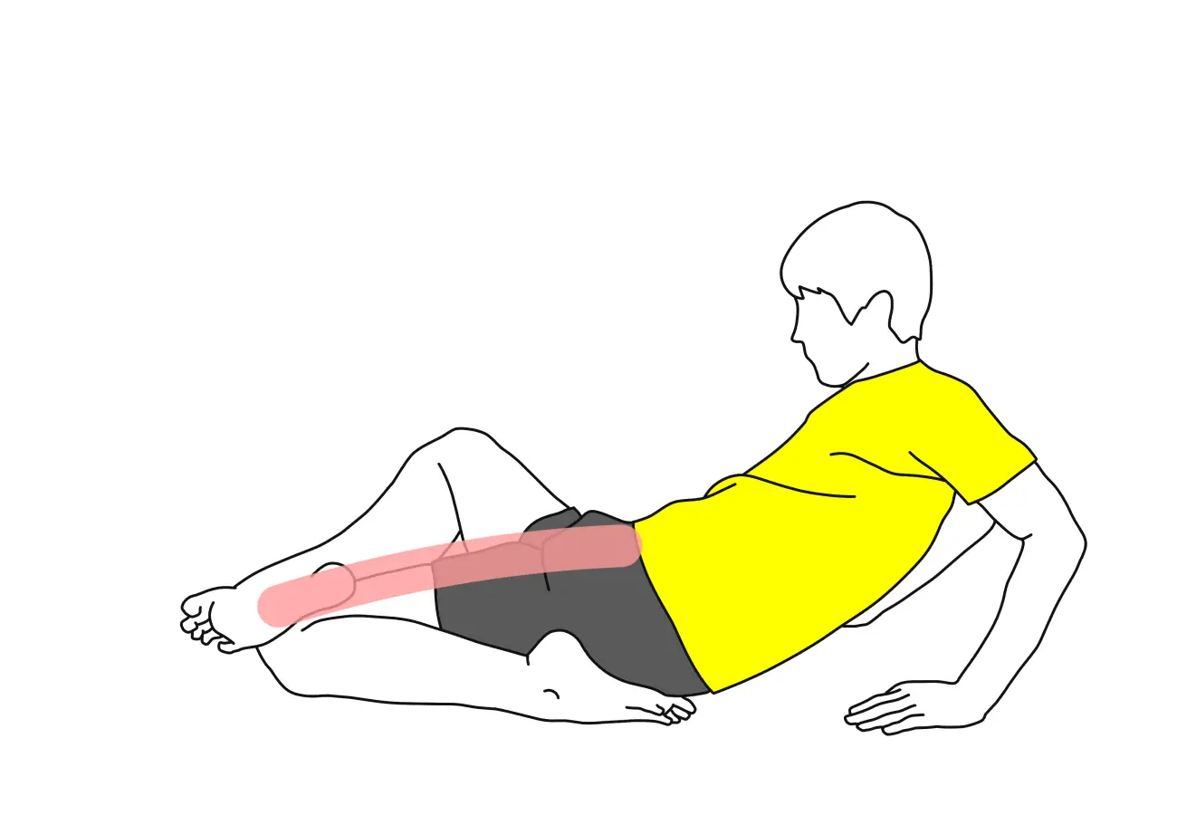 もも前（大腿四頭筋）のストレッチで膝を浮かさずに行う方法