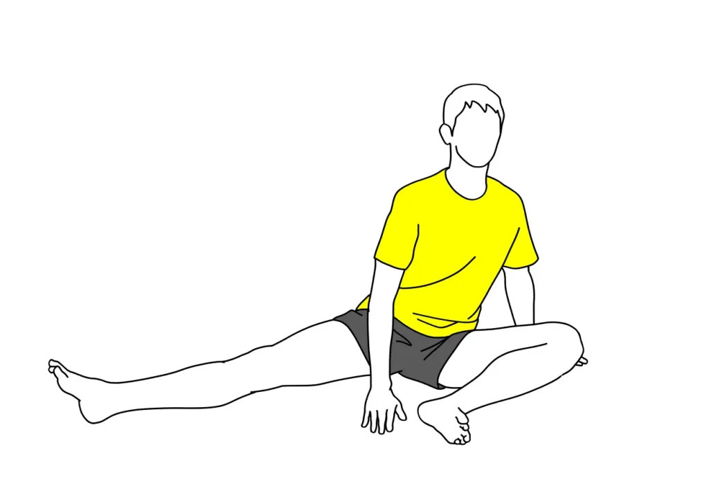 床に座って行う腸腰筋と内もも（内転筋群）のストレッチ