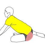 片脚アグラ姿勢で行うお尻（大殿筋）のストレッチ