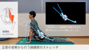 【図解でわかりやすい】正座の姿勢から行う腸腰筋のストレッチ